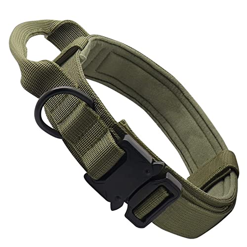 Schleppleine für Hunde Taktisches Hundehalsband-Leine-Set, verstellbar, militärische Haustier-Halsband-Leine, mittelgroßer Hund Hundeleine zum Trainieren(Green,L) von RVIFY