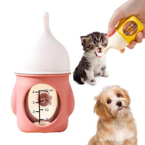 20/80ML Kleine Haustier Fütterung Flasche Welpen Kätzchen Fütterung Feeder Katze Hund Baby Milch Q2V3 Katze Flasche Wasser Trinken Pflege Flasche Gebühr von RYGRZJ