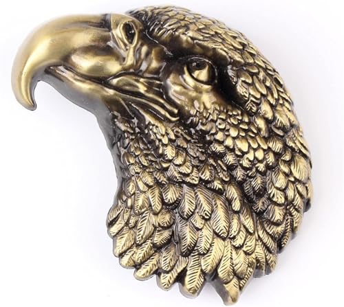 Gürtelschnallen for Herren, Gürtelschnallenersatz, Western-Cowboy-Gürtelschnallen, 1 Stück, Weißkopfseeadler-Gürtelschnalle, Punk-Schnalle, personalisierter Heavy-Metal-Stil(Gold) von RYRYR