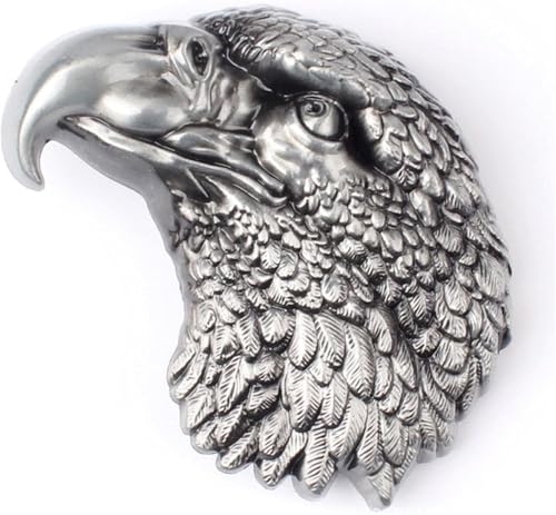 Gürtelschnallen for Herren, Gürtelschnallenersatz, Western-Cowboy-Gürtelschnallen, 1 Stück, Weißkopfseeadler-Gürtelschnalle, Punk-Schnalle, personalisierter Heavy-Metal-Stil(Silver) von RYRYR