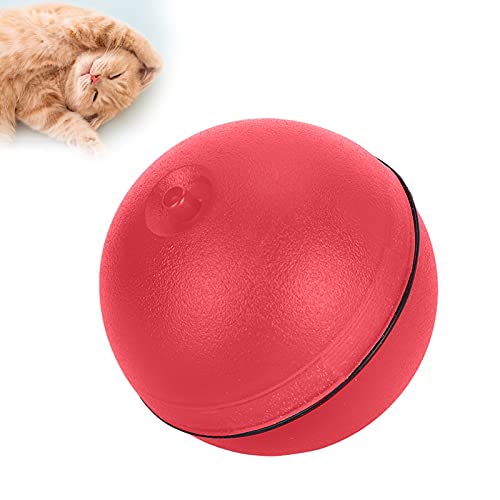 RYTTGOP Automatische Katze necken Ball, 2,6 in Katzenspielzeug Pet Pet Supply 360 -Grad -Selbstdrehballspielzeug für Innenkatze Hundespiele (Rot) von RYTTGOP