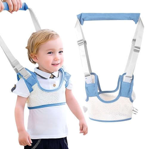 RZMZBY Lauflernhilfe Gehhilfe für Baby,Kinder Sicherheitsleine,Einstellbare Baby Laufgeschirr,für Kinder 9-24 Monate Blau von RZMZBY