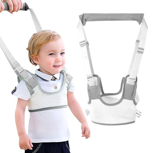 RZMZBY Lauflernhilfe Gehhilfe für Baby,Kinder Sicherheitsleine,Einstellbare Baby Laufgeschirr,für Kinder 9-24 Monate Grau von RZMZBY