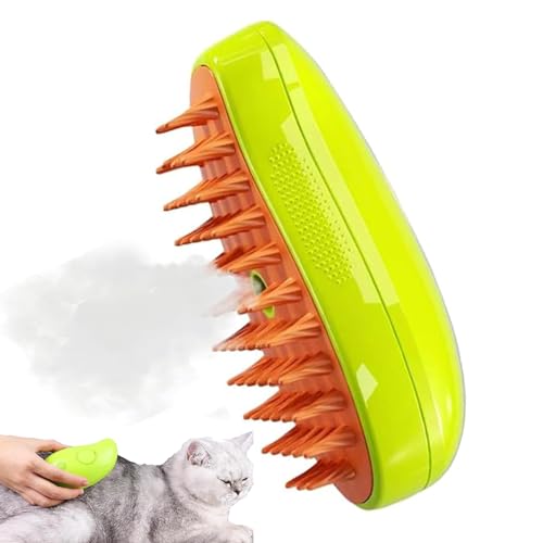 Cat Steamy Brush Dampfbürste Für Katzen Hunde - 3-In-1 Katzenbürste Mit Wassertank - Selbstreinigende Katzenzupfbürste Mit Dampf Für Langhaar/Kurzhaar - Cat Steamy Brush Für Haustierpflege (Grün) von RZXBB