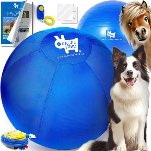 Race&Herd Herding Ball for Dogs (25" M Herding Ball Set) Herding Ball for Australian Shepherd, Cattle Dogs, Collie & Herding Dog, Dual Layered Herding Dog Ball, Horse Ball - Free IACP Training Book von Race&Herd