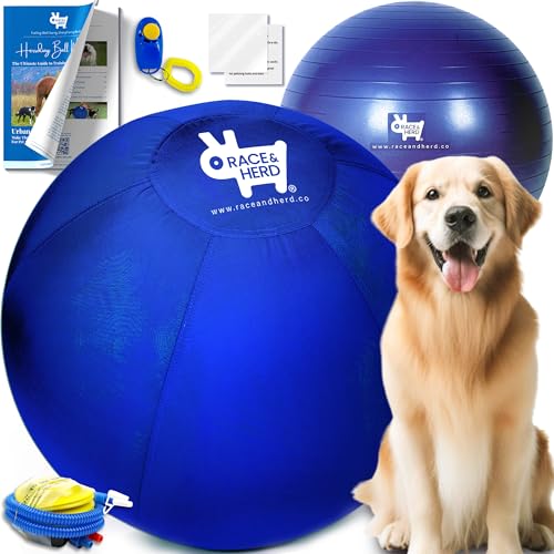 Race&Herd Herding Ball für Hunde (76,2 cm L Herding Ball Set) Herding Ball für australischen Schäferhund, Rinderhunde, Collie & Hütehund, zweilagiger Herding Hundeball, Pferdeball – kostenloses von Race&Herd