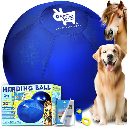 Race&Herd Herding Ball für Hunde (76,2 cm L Herding Ball Set) Herding Ball für australischen Schäferhund, Rinderhunde, Collie & Hütehund, zweilagiger Herding Hundeball, Pferdeball – kostenloses von Race&Herd