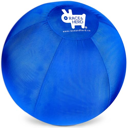 Race&Herd| Horse Ball Cover only — Hüteball für Hunde Blue Heelers | Hearding Ball Pferdespielzeug für Pferdestall, Pferdebälle zum Spielen Hurding Ball (nur Hülle, blau) von Race&Herd