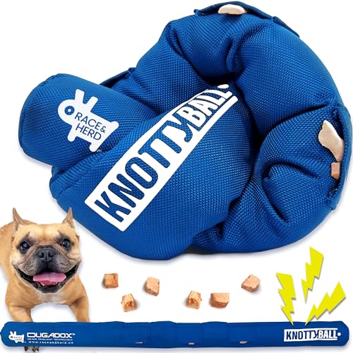 KnottyBall Hundespielzeug, interaktiver Schnüffelball und Puzzle-Spielzeug für Hunde jeder Größe, Schnüffelball, fördert natürliche Futtersuchfähigkeiten, langsames Füttern von Hunden, Anreicherung von Race&Herd