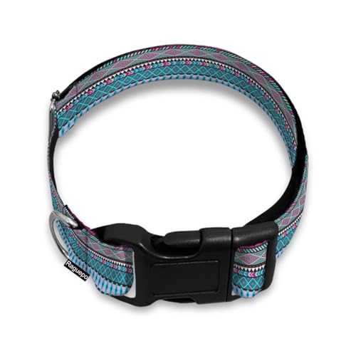 Azteken-Hundehalsband, weich, für kleine, mittelgroße und große Rassen, Hunde, Katzen, Welpen, Kätzchen, Terrier, Blau von Raguepo