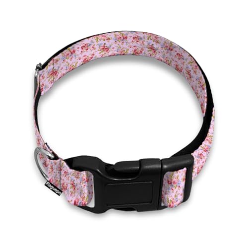 Hundehalsband mit rosa Rose, Haustier-Umhängeband für kleine, mittelgroße und große Hunde, weiche, verstellbare Schnalle von Raguepo