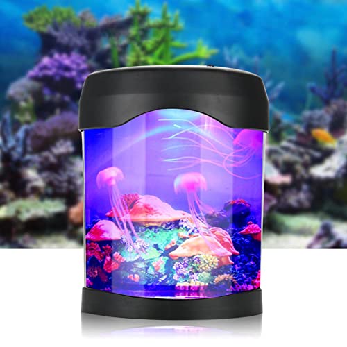 Mini-Aquarium, kleines Betta-Aquarium, Stimmungslampe, Aquarium, Farbwechsel, elektronisches Desktop-Aquarium, für Heimdekoration von Raguso