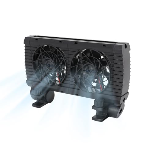 Railoxo Aquarium Kühlventilator für Süßwasser Fischbecken Lüfter zur Temperaturregelung bis 5℃ Kompakt und Leise für Aquarien bis 40cm (Schwarz) von Railoxo