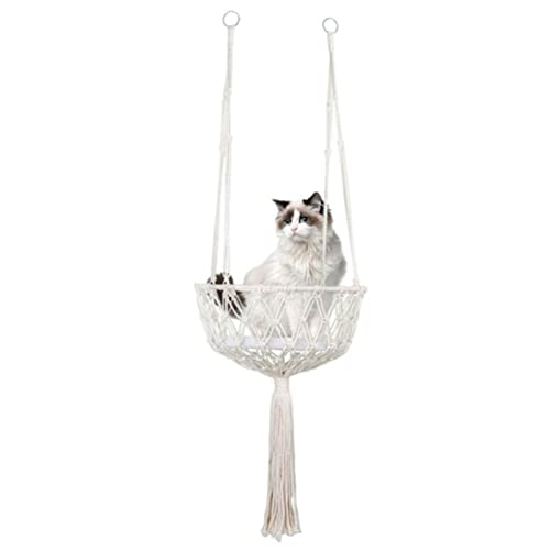 Bett Für Katzen, Schaukel Für Katzen, Makramee-Katzen-Hängematte, Katzenschaukel Hängematte, Boho Cat Swing Bed Entworfen, Handgewebtes Katzen-Hängemattenbett Für Katzen Und Kätzchen Schlafen Spielen von Rainao