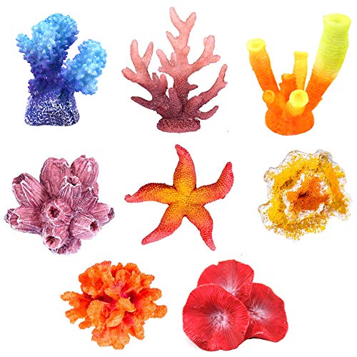 Rainbow_Road 8 Stück Aquarium Dekoration Künstliche Sea Star Fake Coral Plant Riff Ornament für Aquarium Ornament von Rainbow_Road