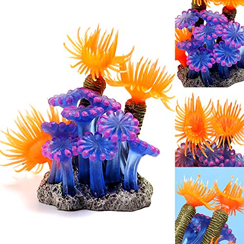 Rainbow_Road Künstliche Korallenpflanze Aquarium Simulation Künstliche Wasserpflanze Korallen Meer Anemone Harz Handwerk für Aquarium Landschaft Dekoration Ornamente von Rainbow_Road