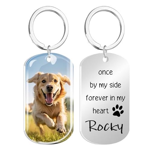 Rainsar Personalisierter Erinnerungs Hunde Katzen, Schlüsselanhänger Farbfoto & Epoxidharz, Gravur Andenken, Trostgeschenk bei Haustierverlust Rainsar Personalisierter Erinnerungs Hunde Katzen, Schlüsselanhänger Farbfoto & Epoxidharz, Gravur Andenken, Trostgeschenk bei Haustierverlust von Rainsar