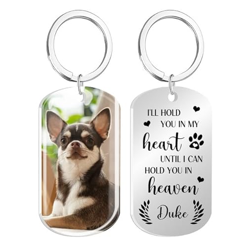 Rainsar Personalisierter Erinnerungs - Schlüsselanhänger für Hunde/Katzen mit Farbfoto & Epoxidharz - Gravur Andenken, Trostgeschenk bei Haustierverlust Rainsar Personalisierter Erinnerungs - Schlüsselanhänger für Hunde/Katzen mit Farbfoto & Epoxidharz - Gravur Andenken, Trostgeschenk bei Haustierverlust von Rainsar