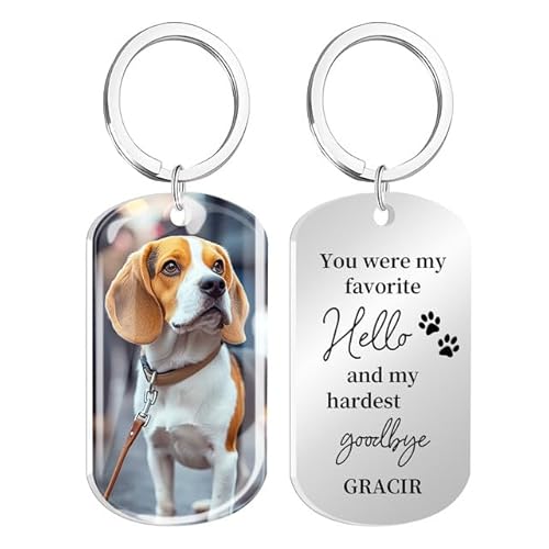 Rainsar Personalisierter Erinnerungs - Schlüsselanhänger für Hunde/Katzen mit Farbfoto & Epoxidharz - Gravur Andenken, Trostgeschenk bei Haustierverlust Rainsar Personalisierter Erinnerungs - Schlüsselanhänger für Hunde/Katzen mit Farbfoto & Epoxidharz - Gravur Andenken, Trostgeschenk bei Haustierverlust von Rainsar