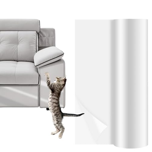 Kratzschutz Sofa Katze Tape, 20cm x 3m Couch Schutz Katze, Anti Kratz Folie für Katzen, Kratzschutz tür Katze, Tapetenschutz für Möbel Couch Tür Möbel Sofa von Rairsky