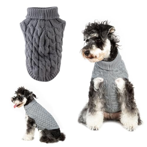 Hundepullover, Hundepullover Kleine Hunde, Haustier Pullover Rollkragen, Hundepullover Große Hunde, Winter Warmer Hund Katzenpullover Kleidung Haustiermantel Kostüm Welpenpullover (L) von Rakiuty