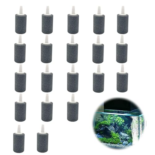 Rakiuty Aquarium Air Stones,Aquarium Luftstein Zylinder Blase,Luftblasen Diffusor Airstones,Blasendiffusor Luftstein für Teiche,Luftsprudler Stein Bubble,Luftstein für Aquarium,Bubble Stone,20PCS von Rakiuty