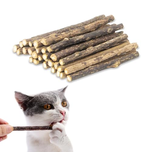 Katzenminze Sticks,Matatabi-Kausticks,Kausticks Interaktives Katzenspielzeug,Kausticks für Katzen,Katzen Zahnpflege Spielzeug,Zum Schleifen von Zähnen,Für ​Katze Zu Spielen,Beißen,Kauen (30 Stück) von Rakiuty