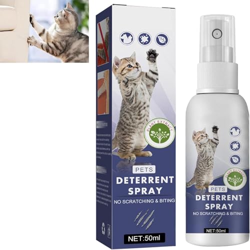 Rakiuty Kratzfestes Spray,Kratzschutz fur KatzeHund,Anti Kratz Spray fur Katzen,Kratzfestes Spray für Katzen,Katzenabwehrspray fur Innen und AuBen,Kratzfestes fur Sofa,Mobel,schutzt lhr Zuhause 50ml von Rakiuty