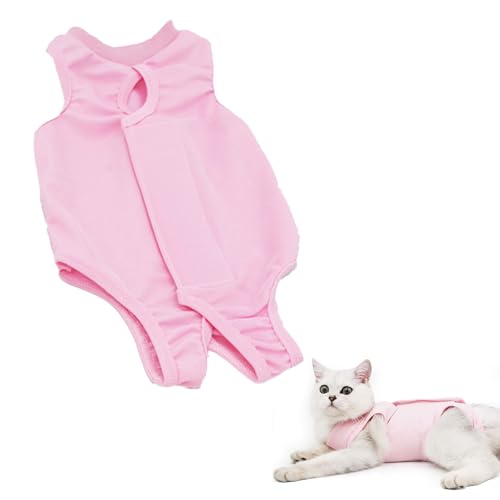 Recovery Suit Katze,Haustiere Schutz Kleidung Wiederherstellung Anzug Weste,L (Rosa) von Rakiuty