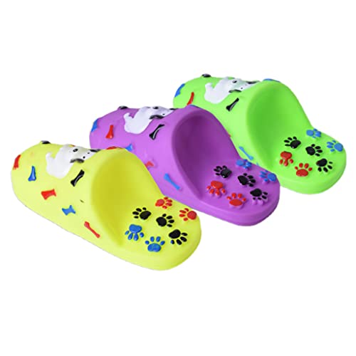 Ralondbey Kauspielzeug für Hunde mit Quietscher, Hausschuh, mit Aufdruck, bissfest, für kleine Hunde und Katzen von Ralondbey