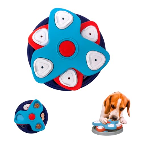 Rangebow Pets Interaktiver Hunde-Slow-Feeder, 3-lagiges Puzzle-Spielzeug, Gehirnstimulation und IQ-Verbesserung für alle Hunderassen, Unterhaltungs-Leckerli-Spielzeug (Dunkelblau) von Rangebow