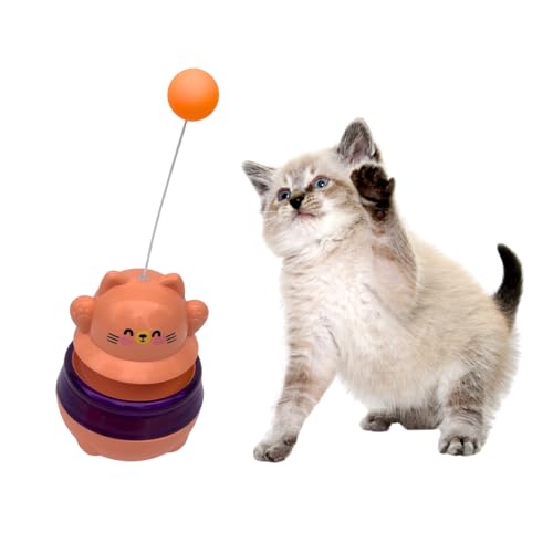 Rangebow Pets Katzenspielzeug mit Ball, interaktives Teaser-Spielzeug für Katzen und Kätzchen, mit Katzenjagdball und Teaserstab, selbstunterhaltendes Katzenspielzeug Tumbler von Rangebow