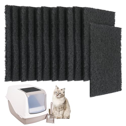 12 Stück Katzentoilettenfilter Katzenstreu Aktivkohlefilter Katzentoilette Kohlefilter Ersatz zum Filtern von Gerüchen halten frisch (schwarz) von Ranjaner