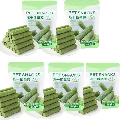 30 Stück Katzengras Sticks, Cat Grass Teething Stick,Katzengras Sticks Gefriergetrocknet Snacks Für Katzen, Beißstäbe Aus Katzengras Für Hauskatzen, Natürlicher Katzengras Katzenminze Backen Zahnstab von Ranley