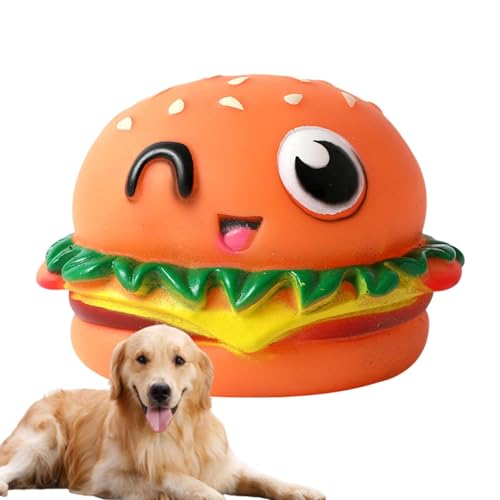 Ranley Hamburger Hundespielzeug Quietschend, Hundespielzeug Hamburger, Cartoon-Hamburger-Welpenspielzeug Mit Quietscher, Interaktives Zahnreinigungsspielzeug, Quietschspielzeug Zum Kauen Von Welpen von Ranley