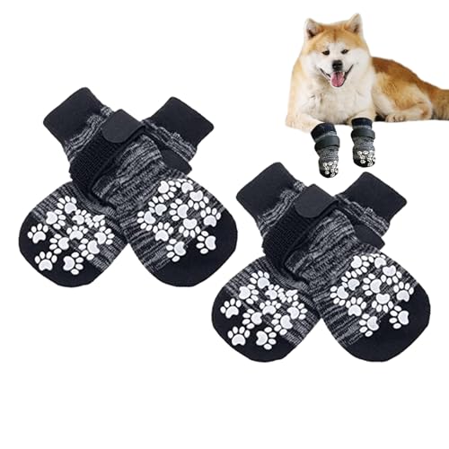 Ranley Hunde-Grip-Socken | Weiche Hundeschuhe mit Samtfutter - Outdoor-Haustiersocken, Gummisohle, Baumwolle, Winterwärme, maschinenwaschbar, für Welpen, kleine, mittelgroße und große Hunde von Ranley