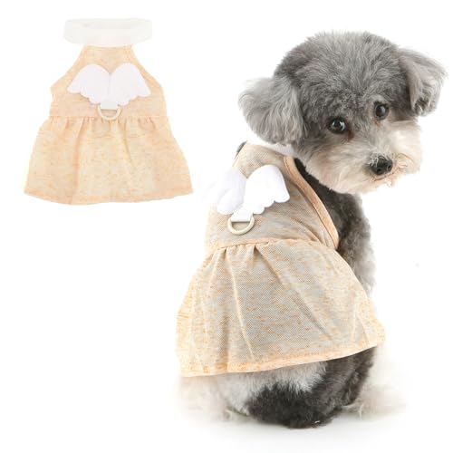 Ranphy Engelsflügel-Haustiergeschirrkleid für X-Small und kleine Hunde, niedliches Welpen-Sommerkleid, Neckholder-Top-Rock, Outfits mit Leine, Ring, Yorkie, Chihuahua, Sommer, Hündinnen Ranphy Engelsflügel-Haustiergeschirrkleid für X-Small und kleine Hunde, niedliches Welpen-Sommerkleid, Neckholder-Top-Rock, Outfits mit Leine, Ring, Yorkie, Chihuahua, Sommer, Hündinnen von Ranphy
