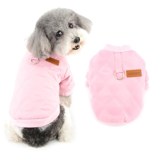 Ranphy Fleece-gefütterte Hundejacke für kleine Hunde, Mädchen, Jungen, warmes Haustier-Outfit, Welpen, Steppweste mit D-Ring, weicher Herbst-/Wintermantel, kaltes Wetter, Kleidung, Chihuahua, Yorkie, von Ranphy