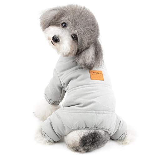 Ranphy Haustier Kleidung zum Kleiner Hund Samt Outfit Warm Vlies Mantel Hündchen Katze Schlafhemd Zwei Ärmel Winter Herbst Kleidung Bekleidung Kostüm Chihuahua Pyjamas Mantel Grau M von Ranphy