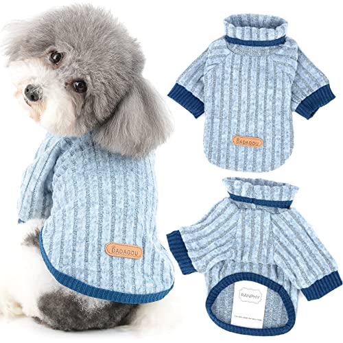 Ranphy Haustier-Winterkleidung für kleine Hunde, Fleecepullover mit Rollkragen und Strickwaren, warmer Strickpullover, Outfit, Doggie, Sweatshirt für Teddy, Chihuahua, Yorkshire Pudel von Ranphy