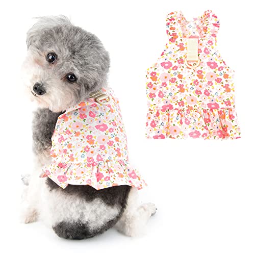 Ranphy Hawaiianisches Hundekleid Geschirre für kleine Mädchen Hund Blumen Haustier Strapsrock Welpen Sommer Strand Sommerkleid Hunde Katzen Outfit, Rosa, XS von Ranphy