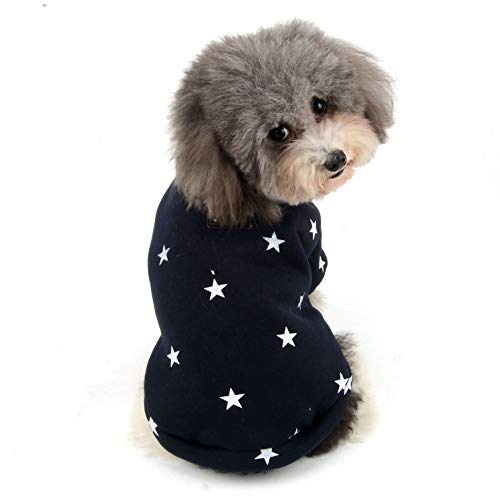 Ranphy Kleine Hundepullover Mantel Fleece Pullover Welpen Trainingsanzug Winter Chihuahua Kleidung Mädchen Junge Jacke Bequeme Baumwolle Bekleidung Blau S von Ranphy