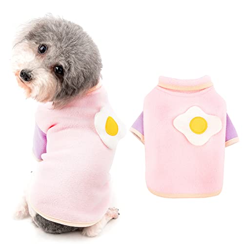 Ranphy Kleiner Hunde Overall für Jungen und Mädchenniedlicher Haustier Mäntel Warm für Welpen Katzen Fleece Weich Pullover für Herbst Winter Kaltes Wetter für Drinnen und Draußen, Rosa, M von Ranphy