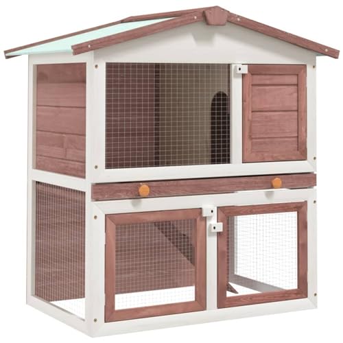 Rantry Hase/Guinea Pig Hutch And Run, Kaninchenstall aus Holz für Haustiere, Kaninchenstall für Haustiere, 3 Türen, aus Holz Möbel von Rantry