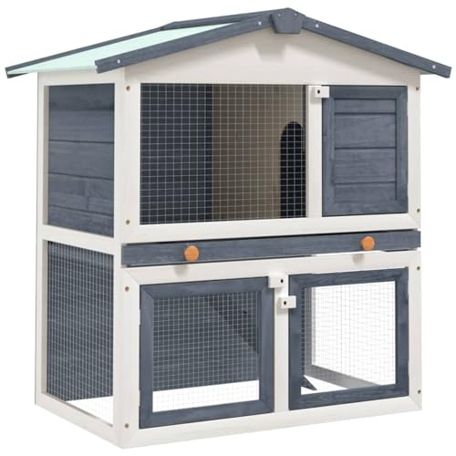 Rantry Hase/Guinea Pig Hutch And Run, Kaninchenstall aus Holz für Haustiere, Kaninchenstall für Haustiere mit 3 Türen aus Holz Möbel von Rantry