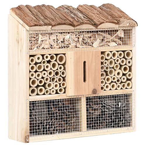 Rantry Insektenhotel 30 x 10 x 30 cm aus Tannenholz, Dekor für Möbel für Innen- und Außenbereiche, für Wohnzimmer, Büro, Schlafzimmer, Badezimmer von Rantry