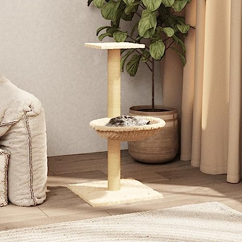 Rantry Kratzbaum für Katzen mit Sisalstange Creme 74 cm, Katzenspielzeug, Katzenspielzeug, Kratzbaum für Katzen, Kratzbaum von Rantry