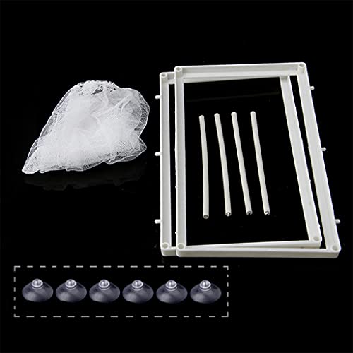 Aquarium Mesh Hatchery Fisch Brutkasten Brutkasten Mit Saugnäpfen Kunststoffrahmen Fisch Für Tank Trennung Zucht Aquarium Heizung Licht Thermometer Kies Sand Dekorationen von Ranuw