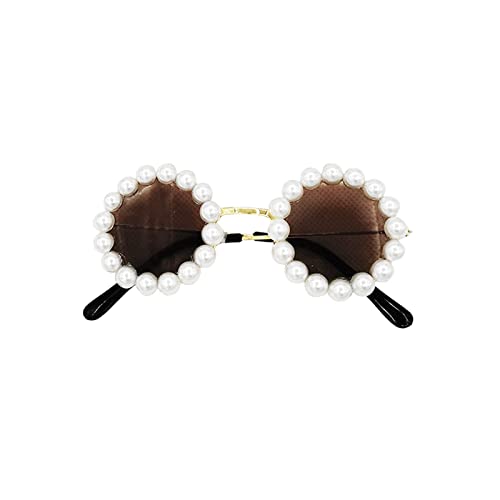 Katze Hunde Sonnenbrille Lustige Haustier Brille Runde Perle Katze Vintage Sonnenbrille Haustier Hunde Katze Party Kostüm Kunststoff Haustier Sonnenbrille Welpen Sonnenbrille von Ranuw