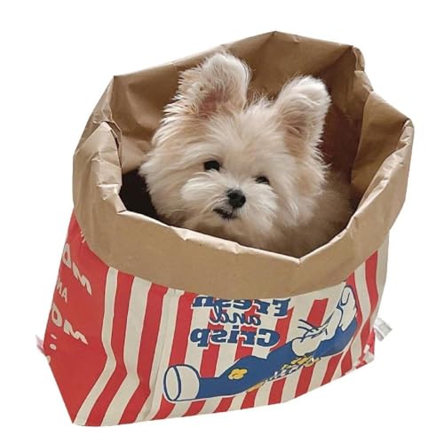 PopcornBag Katzenzelt Spielzeug PlayTunnel Zelt Haus Hunde Kraftpapiertüte Versteck Tunner Langeweile Haustier Indoor Entertainment Spielzeug Tragbares Haustier Spieltunnel Unterhaltung Spielzeug für von Ranuw